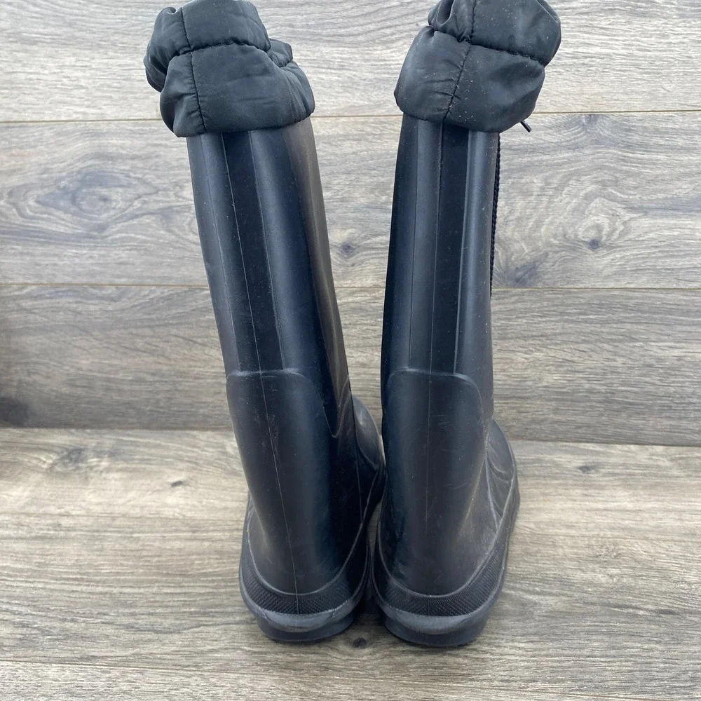 LaCrosse Rubber Rain Snow Boots Mens 8 Black Waterproof Drawstring Made in USA